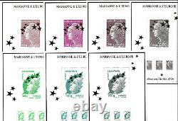FRANCE 2012 Coffret 15 feuillets Maxi Marianne variété sur valeurs lettre verte