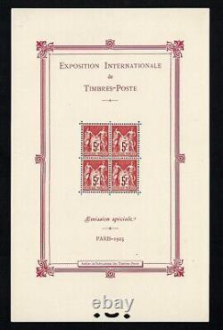 FRANCE BLOC FEUILLET YVERT 1 EXPO PHILATELIQUE PARIS 1925 NEUF xx TTB X128B