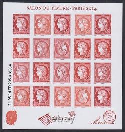Feuillet France F4871 Cérès Rouge salon du timbre Paris 2014 Neuf Lartdesge