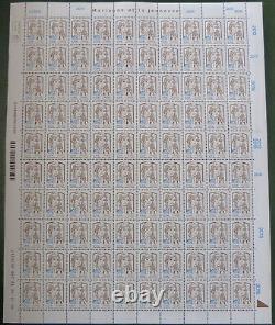 Les 2 feuilles Mariannes de Ciappa de 100 timbres surchargées 2013/2018