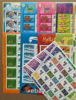 Lot 18 feuillets timbres personnalisés 2000 à 2006. Cote 3440! Voir détail