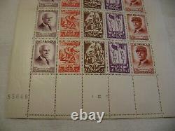 Planche 1943 Serie Travail Famille Patrie N° 576 A 580 Neuf Luxe Mnh Cote 775
