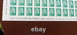 Planche de 100 timbres Marianne Lettre verte