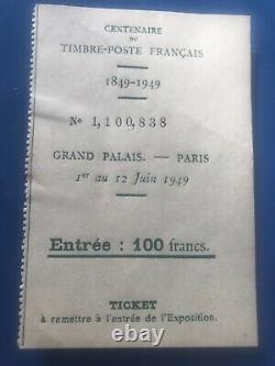 Rare bloc feuillet france 1949 avec entrée
