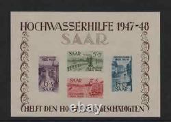 SARRE STAMP BLOC FEUILLETS YVERT 1 / 2 INONDATIONS 1947 NEUFS xx LUXE R144A