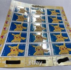 Timbre Poste Planche Pokemon Limited FR Post Poke Foil Holo Pokémon Stamp EXCLU