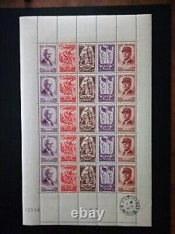 Timbres France 1943 feuillet F580A neuf avec cachet