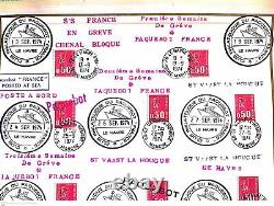 Très Très rare (100 exp) feuillet 1er jour France 1974 Greve du Paquebot France