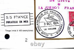 Très Très rare (100 exp) feuillet 1er jour France 1974 Greve du Paquebot France