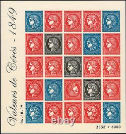 Variété Bloc Cérès Histoire du 1er timbre francais, neuf Luxe