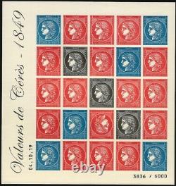 Variété Bloc Cérès Histoire du 1er timbre francais, neuf Luxe
