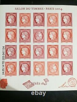 Variete decalage BLOC ceres salon du timbre 2014 F4871 xx